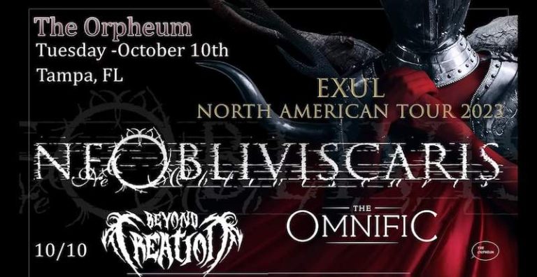 Ne Obliviscaris / Beyond Creation / The Omnific – October 10, 2023 – The Orpheum, Tampa, FL